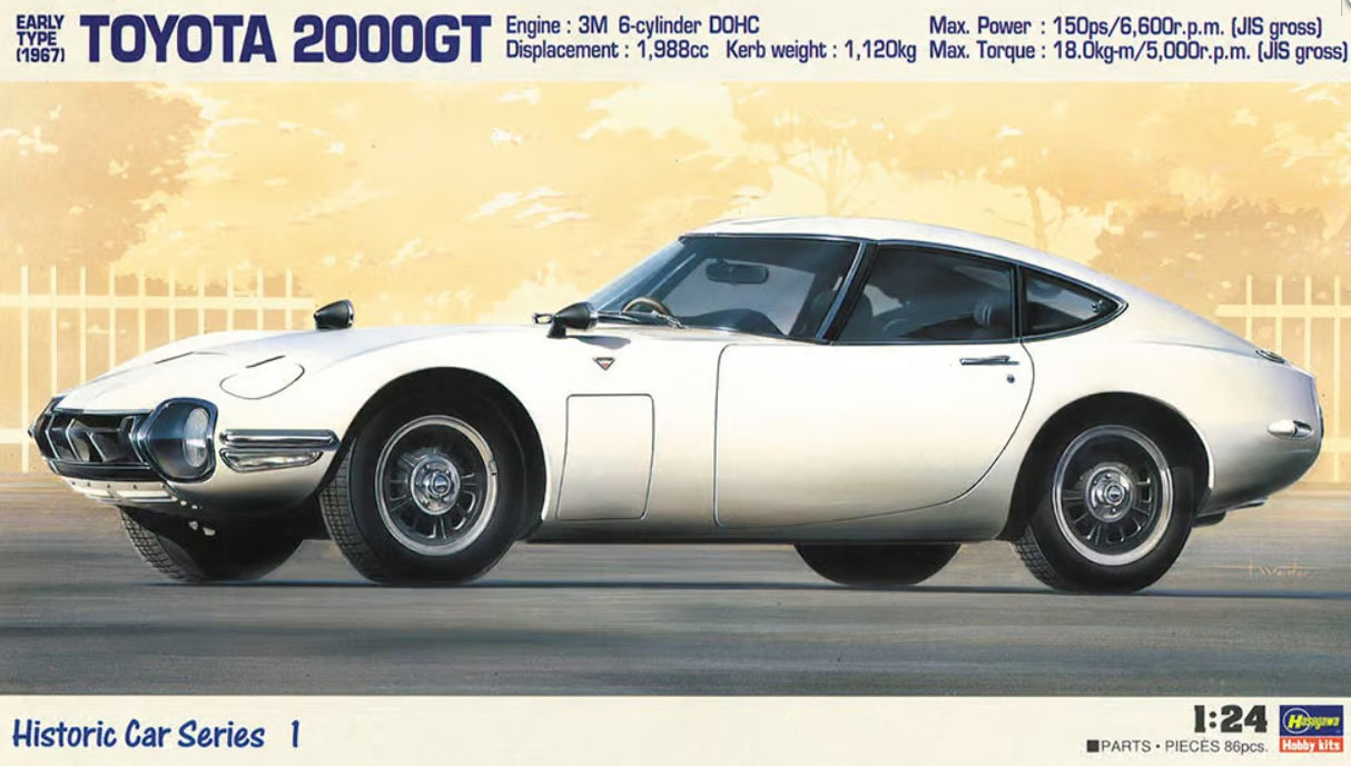 Hasegawa 1:24 1967 Toyota 2000GT Early Model Kit HMCC1