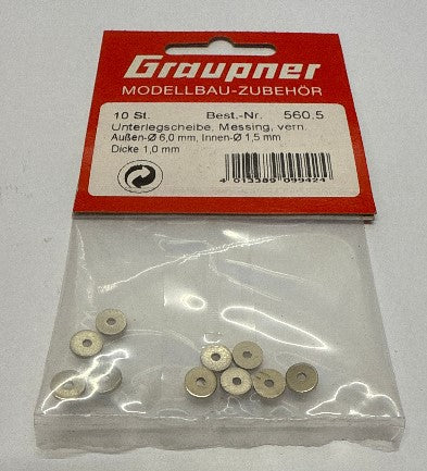 Graupner 6mm Dia. x 1.5mm Internal Washers - Pack of 10 560.5