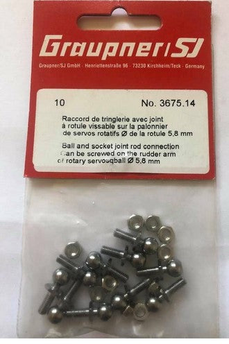 Graupner Ball & Socket Connection 5.8mm - Pack of 10 3675.14