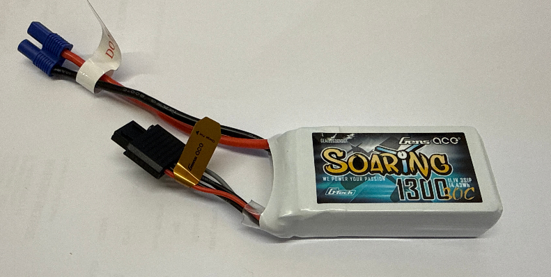 Li-Po 3S 11.1V 1300mAh 30C Soaring with EC3 connector - Second Hand