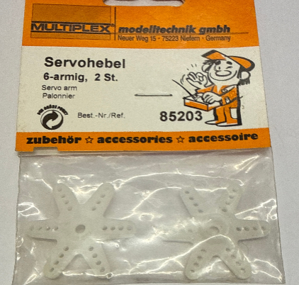 Multiplex Cross Servo 6 Arms - 2pk MPX85203 (Box 76)