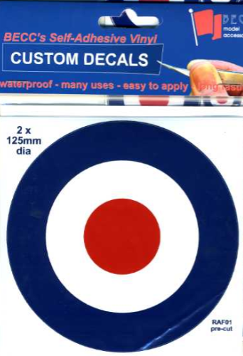 RAF01 - RAF Roundel Type D 1970 Onwards 125mm 2 pack
