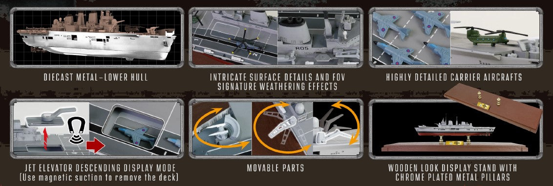 Forces of Valor 1:700 Royal Navy Invincible Class Light Aircraft Carrier - HMS Invincible (R05) Falkland Islands 1982 (WATERLINE VERSION)