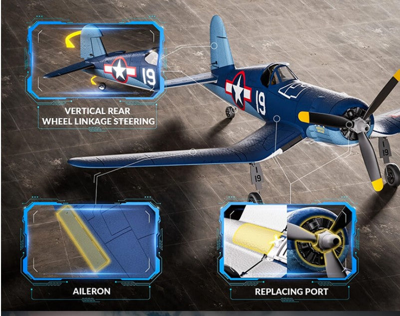 VOLANTEX F4U CORSAIR BLUE 4CH 500MM BRUSHLESS WITH GYRO RTF