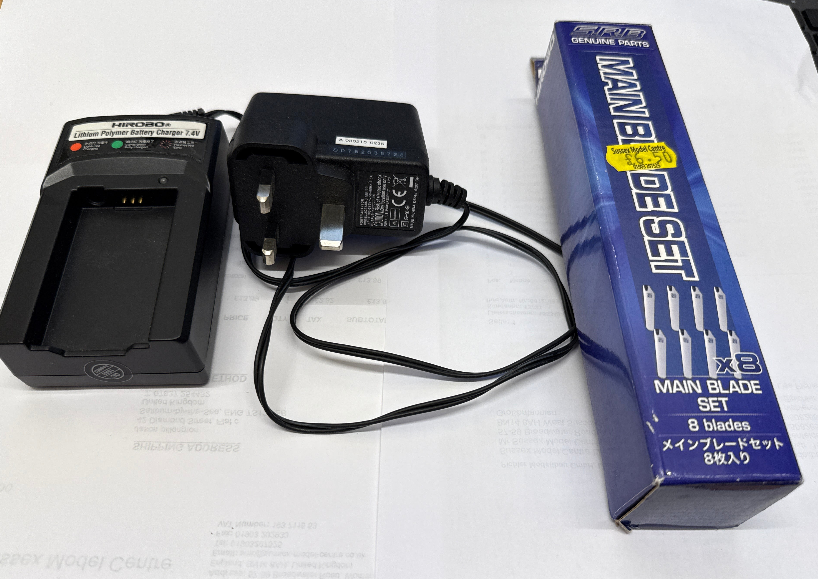 Hirobo SRB Main Blade Set and Charger unit (Box 65)