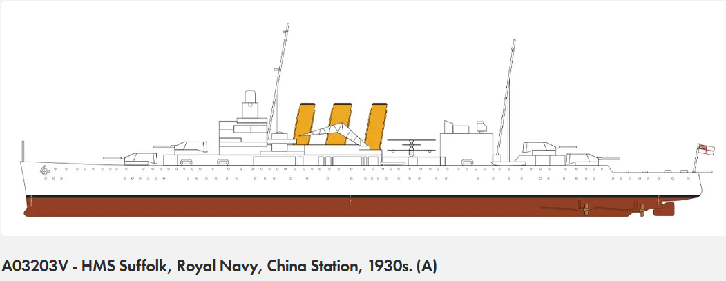 Airfix 1:600 HMS Suffolk Kit A03203V