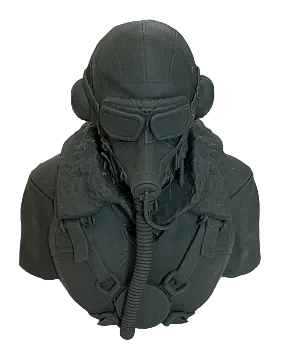3D Printed WWII 1/6 Scale Plot - Head and Shoulders - Goggles Down