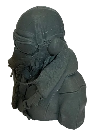 3D Printed WWII 1/6 Scale Plot - Head and Shoulders - Goggles Down