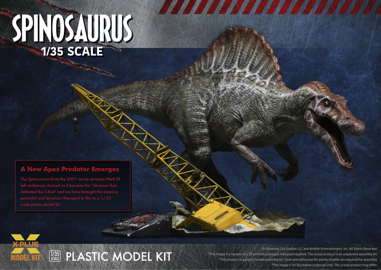 X PLUS 1/35 Jurassic Park 3 Spinosaurus Plastic Model Kit 411-200099