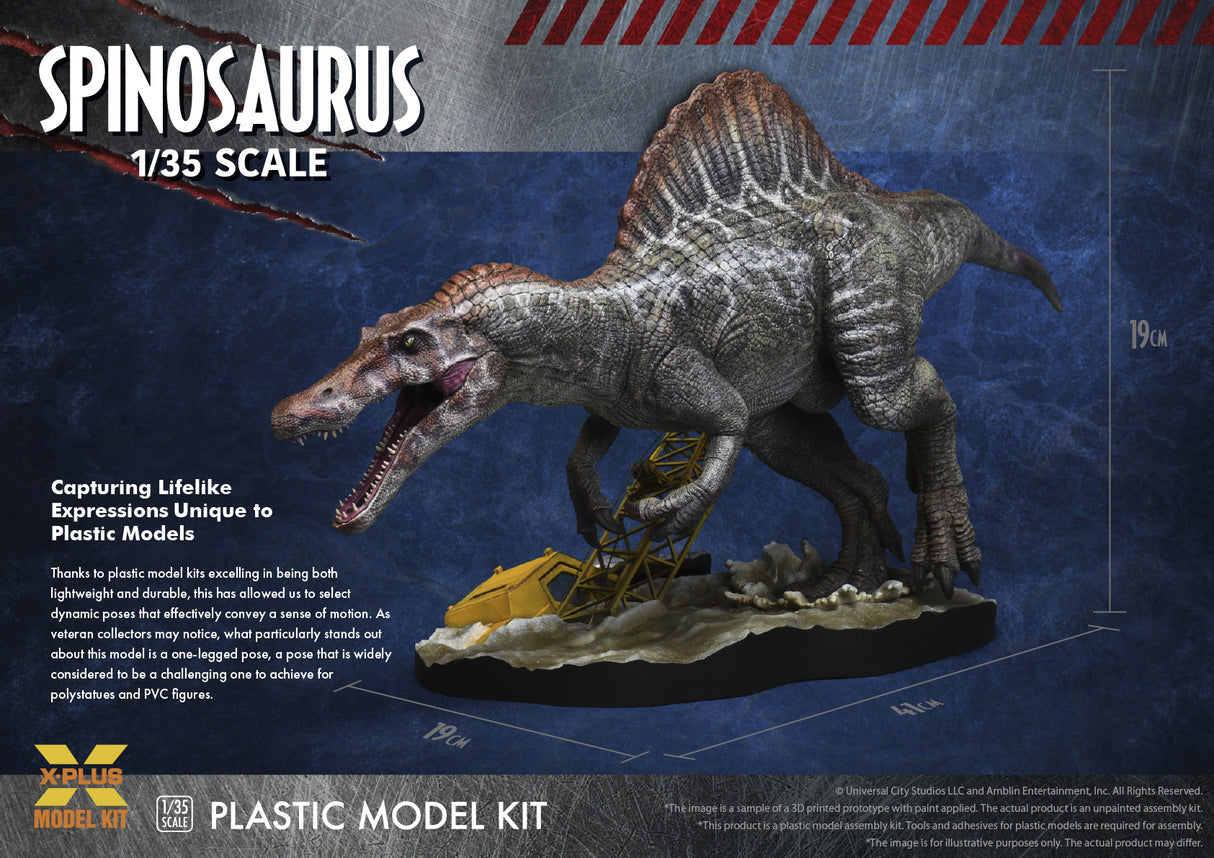 X PLUS 1/35 Jurassic Park 3 Spinosaurus Plastic Model Kit 411-200099