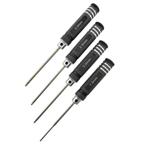 RC Overhaul 4 Piece Hex Driver Set 1.5/2/2.5/3mm Black