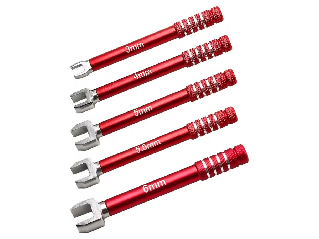 RC Overhaul Turnbuckle Wrench Set 3/4/5/5.5/6mm Red 5pcs