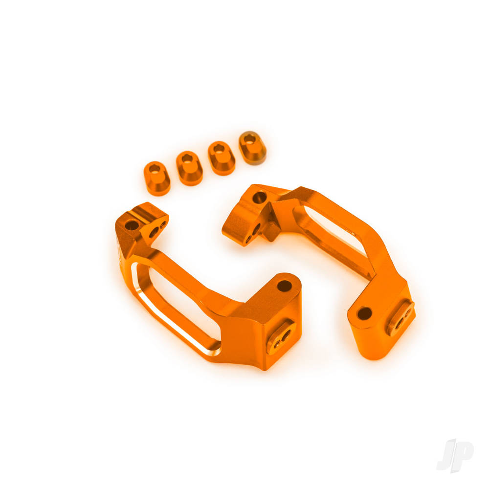 Caster blocks 6061-T6 aluminium (orange-anodised) left & right 4x22mm pin (4) 3x10mm BCS (with threadlock) (4) retainers (4)