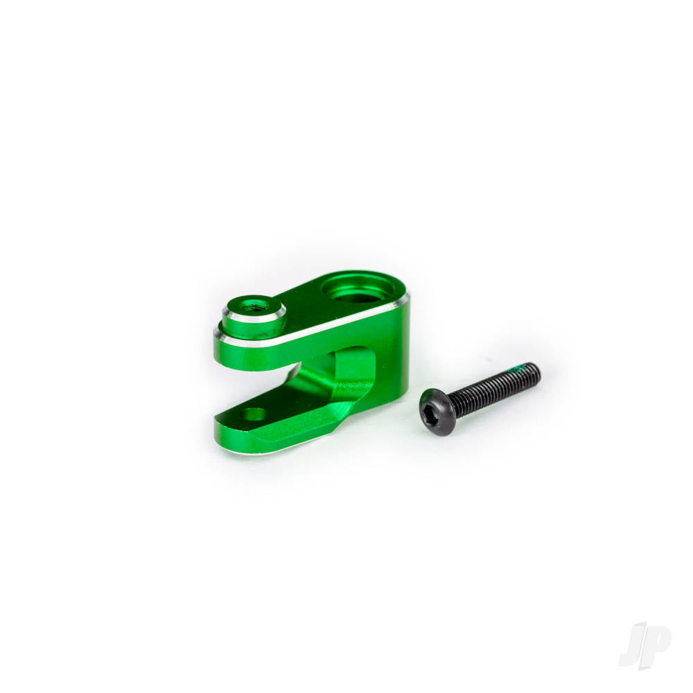 Servo horn steering 6061-T6 aluminium (green-anodised)/ 3x15mm BCS (with threadlock) (1)