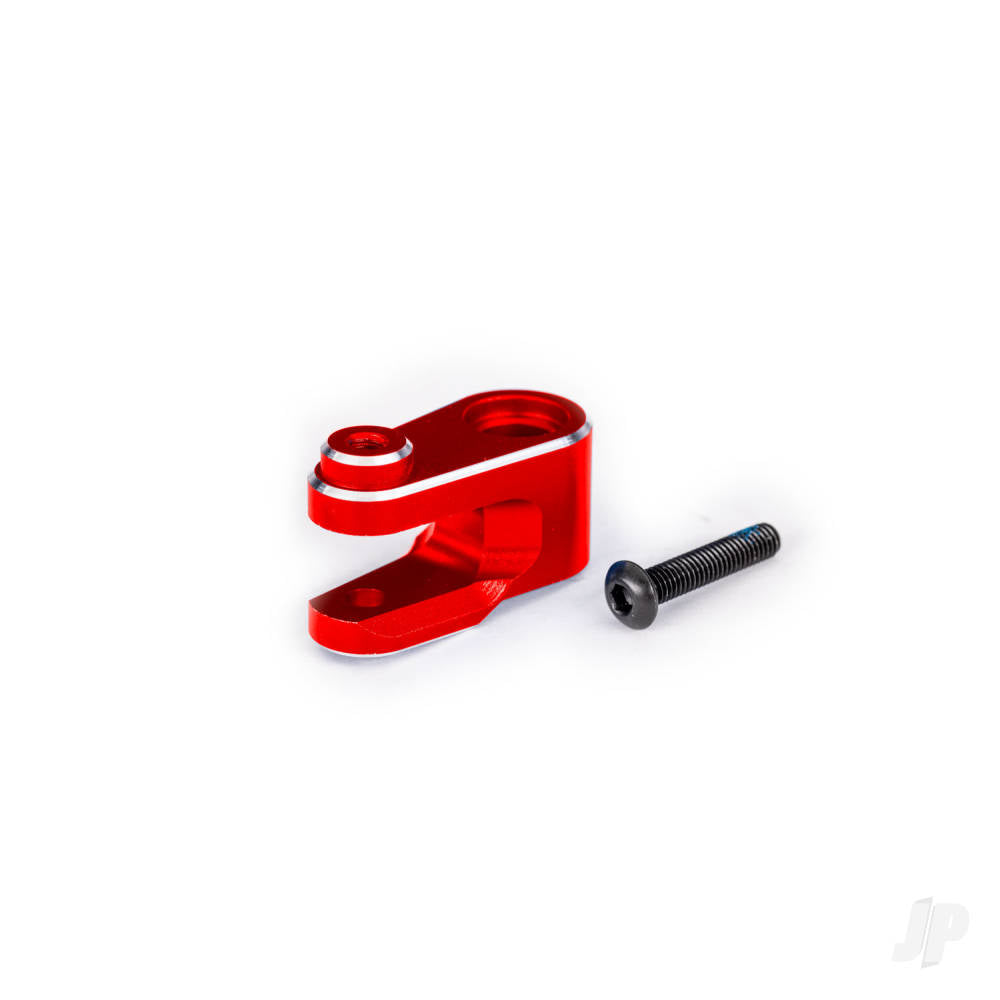 Servo horn steering 6061-T6 aluminium (red-anodised)/ 3x15mm BCS (with threadlock) (1)