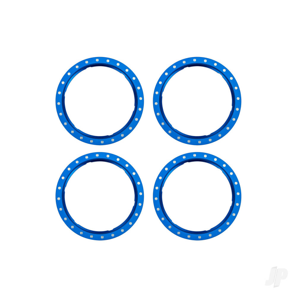 Beadlock rings blue (machined aluminium) (4)
