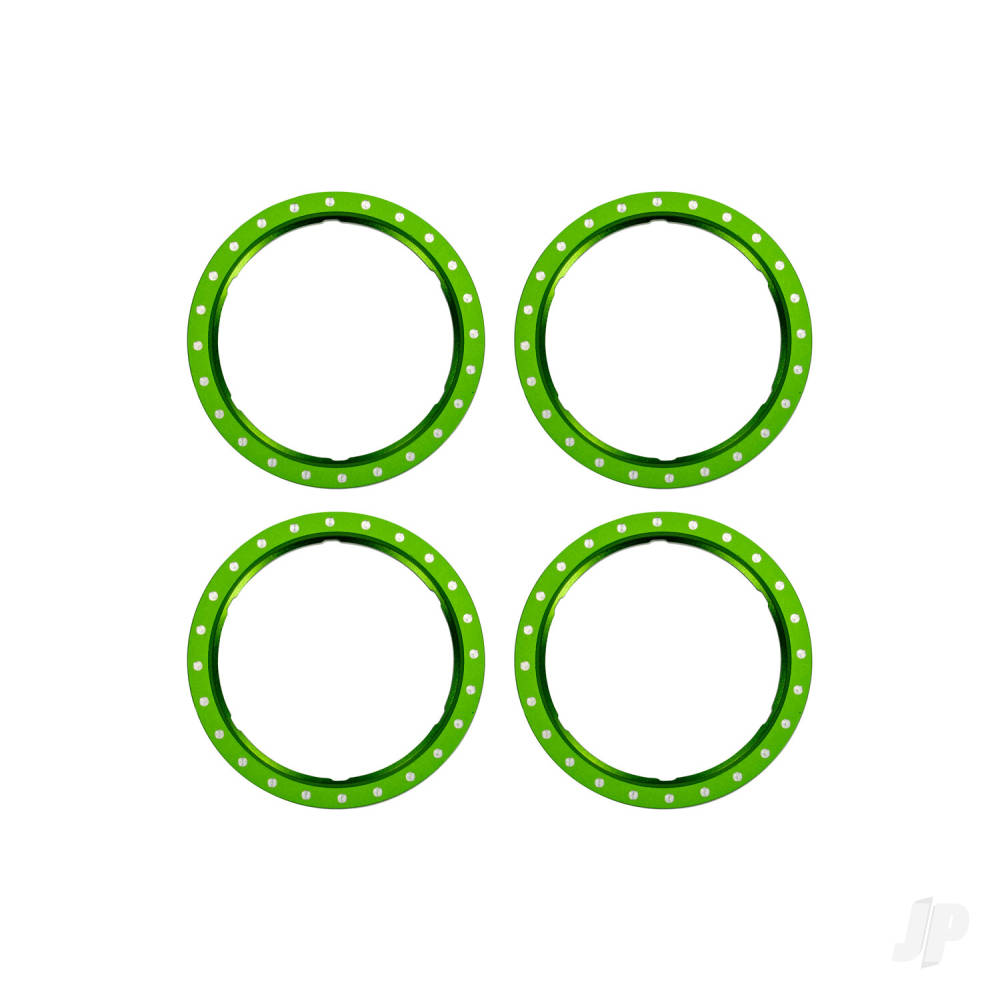 Beadlock rings green (machined aluminium) (4)