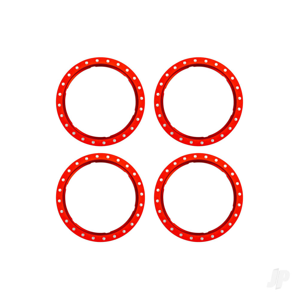Beadlock rings red (machined aluminium) (4)
