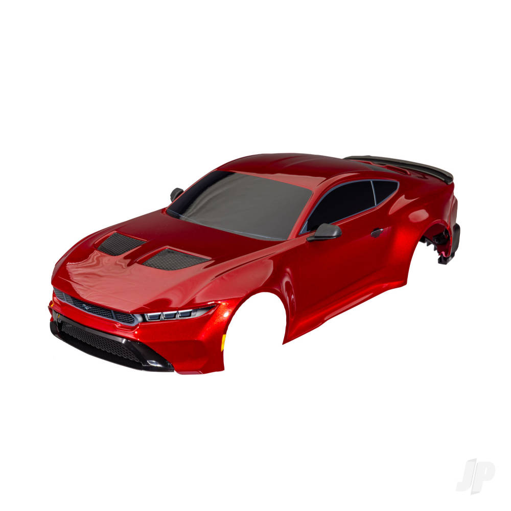 Body Ford Mustang complete (red) (painted decals applied) (includes side mirrors spoiler grilles vents & clipless mounting)