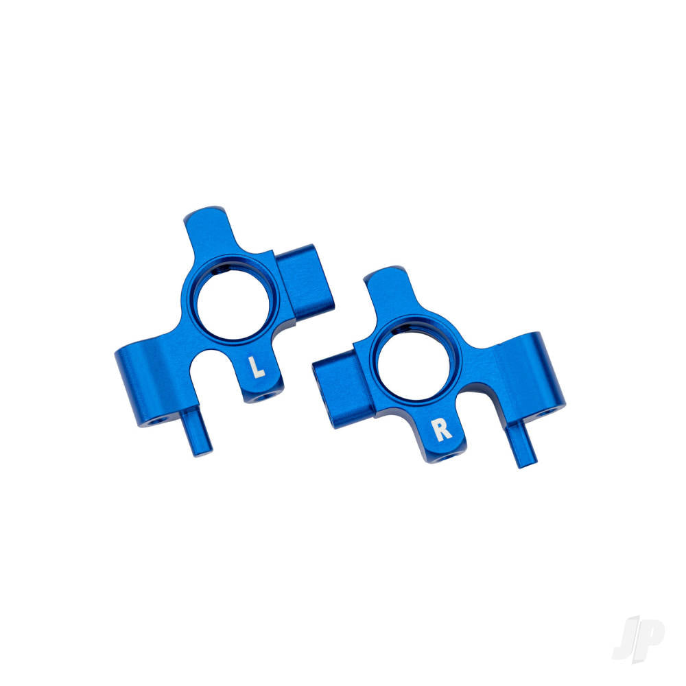 Steering blocks 6061-T6 aluminium (blue-anodised) (left & right)/ 3x12mm BCS (with threadlock) (4)
