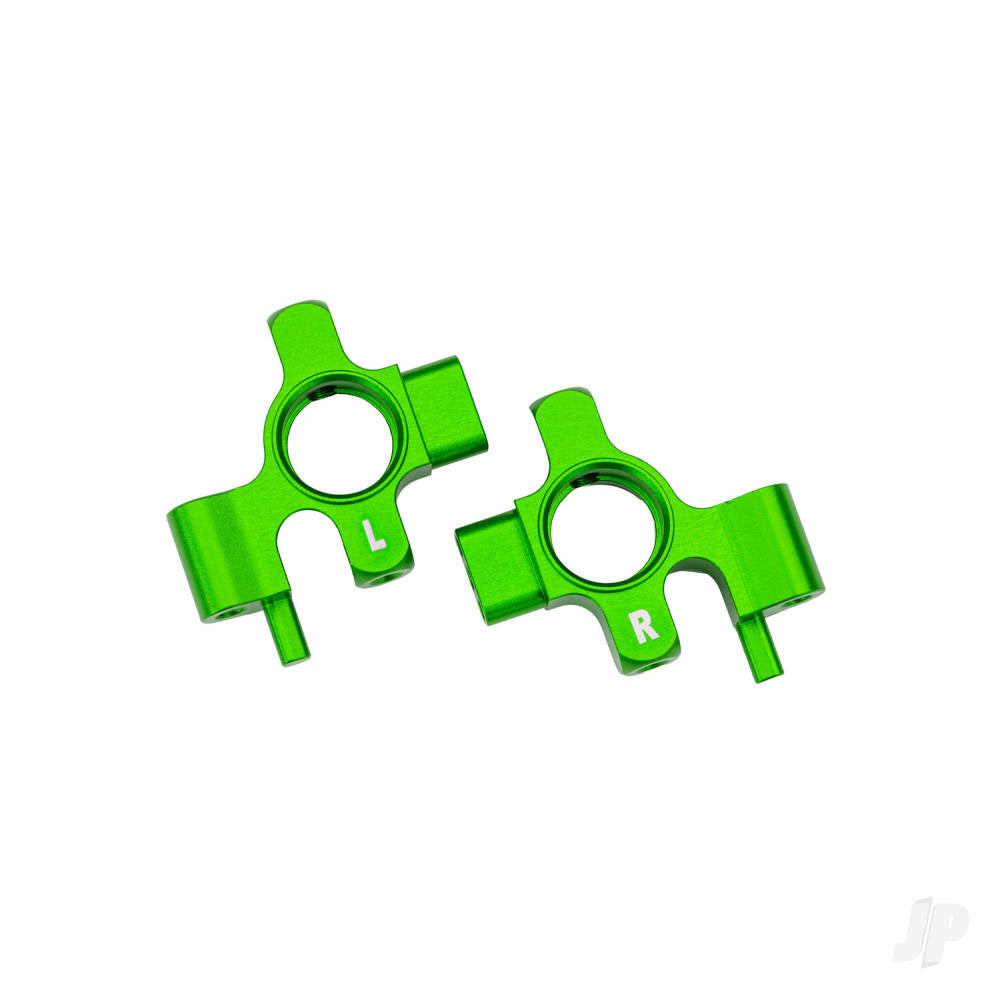 Steering blocks 6061-T6 aluminium (green-anodised) left & right/ 3x12mm BCS (with threadlock) (4)