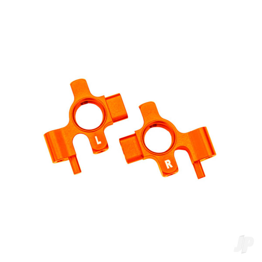 Steering blocks 6061-T6 aluminium (orange-anodised) left & right/ 3x12mm BCS (with threadlock) (4)