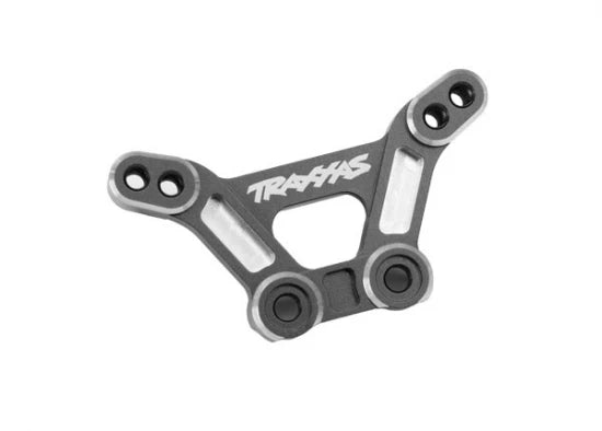 Shock tower front 6061-T6 aluminium (gray-anodised)/ 3x15mm BCS (with threadlock) (2)