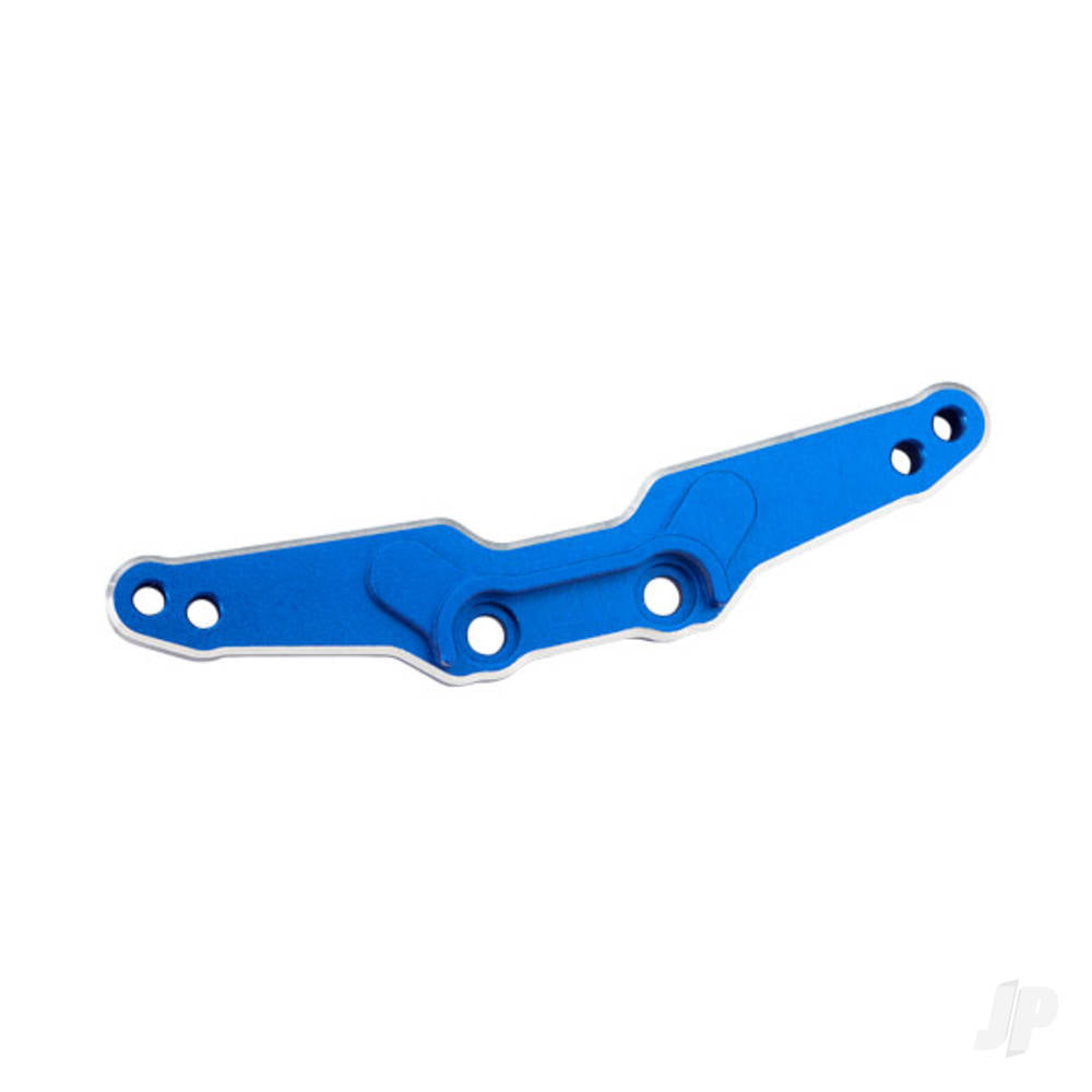 Shock tower rear 6061-T6 aluminium (blue-anodised)/ 3x15mm BCS (with threadlock) (2)