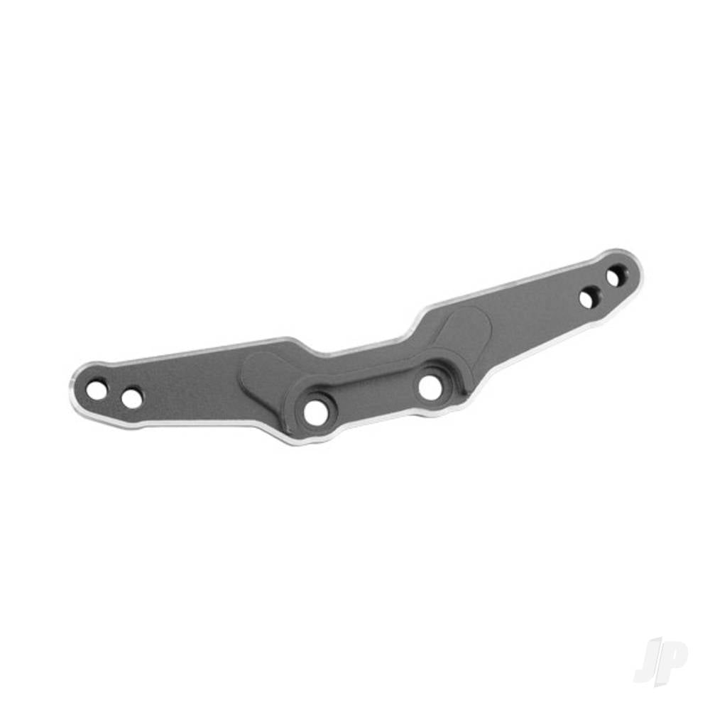 Shock tower rear 6061-T6 aluminium (gray-anodised)/ 3x15mm BCS (with threadlock) (2)