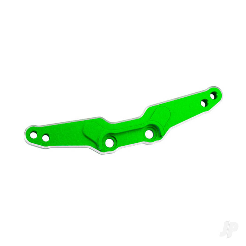 Shock tower rear 6061-T6 aluminium (green-anodised)/ 3x15mm BCS (with threadlock) (2)