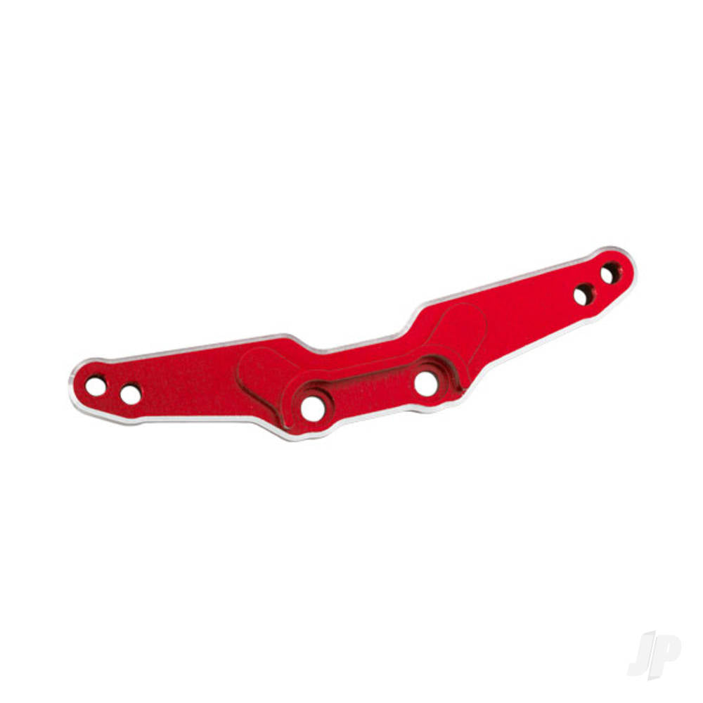 Shock tower rear 6061-T6 aluminium (red-anodised)/ 3x15mm BCS (with threadlock) (2)