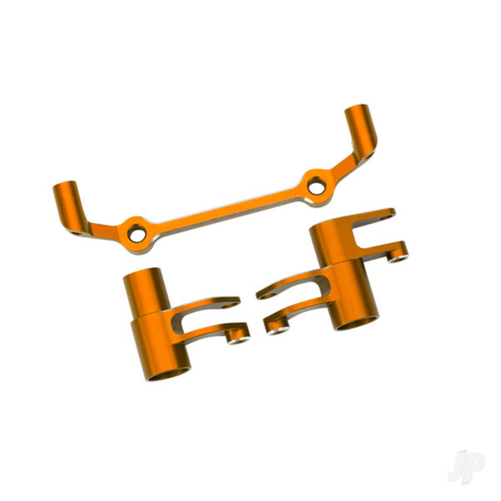 Steering bellcranks drag link (orange-anodised 6061-T6 aluminium)/ 5x8x2.5mm ball bearings (2)/ 6x10x3mm ball bearings (2)/ hardware