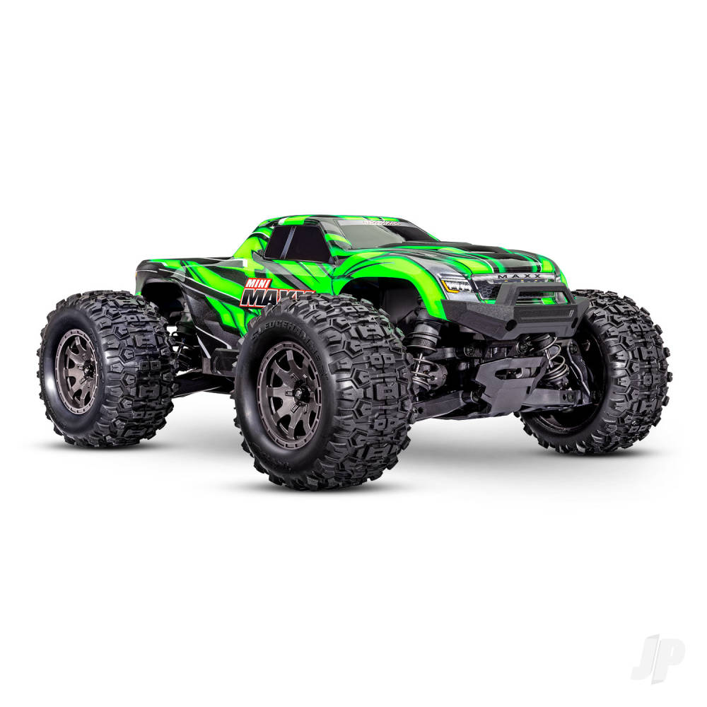 Mini Maxx BL-2S 4WD RTR Monster Truck Green (+ TQi 2-ch BL-2s 2S LiPo USB-C Charger Clipless Body)