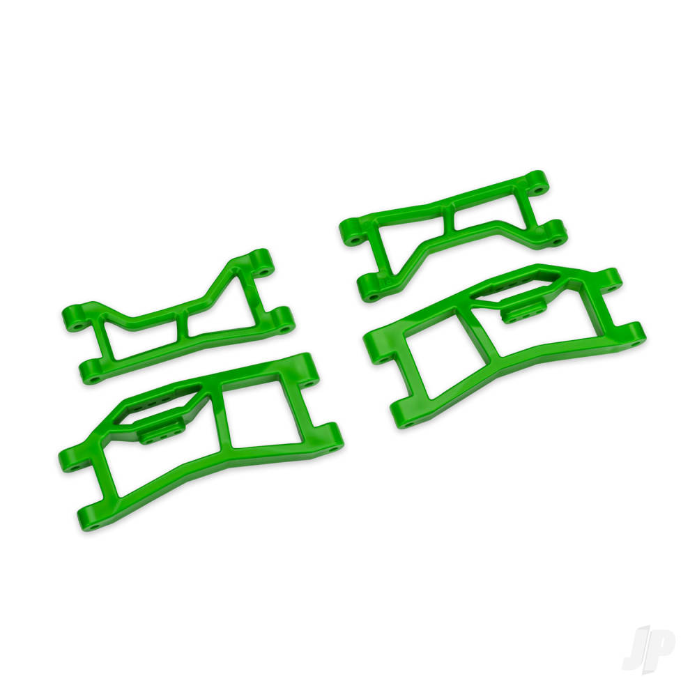 Suspension arms rear (upper left (1) upper right (1) lower left (1) lower right (1)) (green) (for use with #10790 Mini Maxx WideMaxx suspension kit)