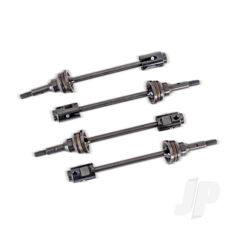 Traxxas Driveshafts steel constant-velocity (assembled) front or rear (4) drive cups (4) screw pins (4)