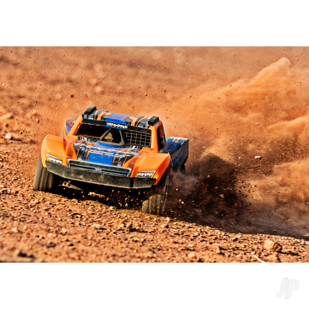 Traxxas Mini Slash BL-2S 4X4 RTR Short Course Truck - Orange (+ TQi 2-ch/2S LiPo/USB-C Charger/Clipless Body)