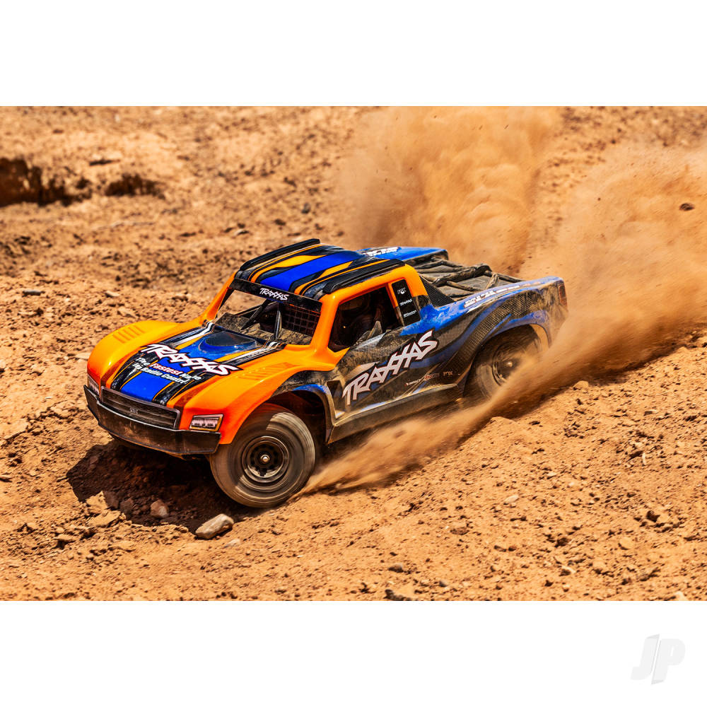 Traxxas Mini Slash BL-2S 4X4 RTR Short Course Truck - Orange (+ TQi 2-ch/2S LiPo/USB-C Charger/Clipless Body)
