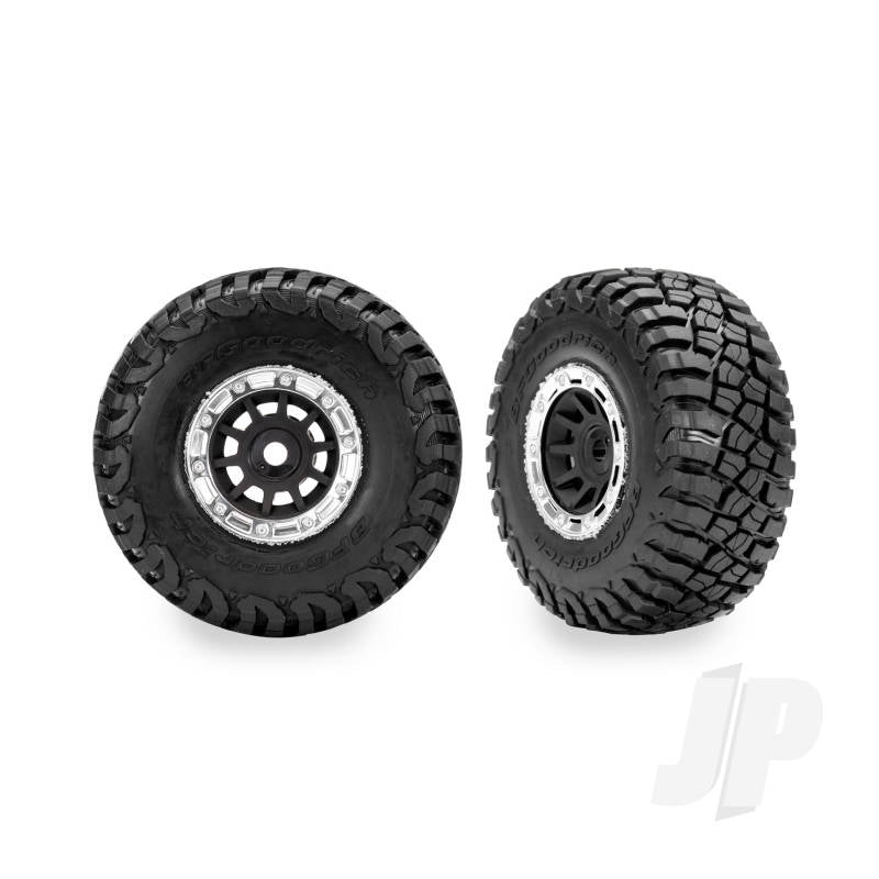 Traxxas 1.4 Black & Chrome Wheels w/ BFG Mud-Terrain Tyres (2)