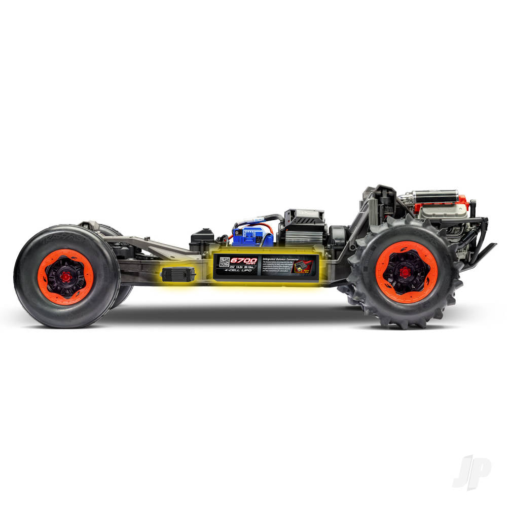 Traxxas Funco Motorsports Pro Scale 8S 2WD Electric Sand Car - Orange (+TQi 2-ch - VXL-8s - Velineon 1200XL  - TSM - Replica Clipless Body) - EX DISPLAY - NEVER RUN