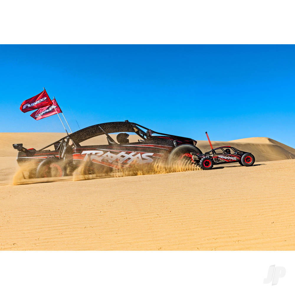 Traxxas Funco Motorsports Pro Scale 8S 2WD Electric Sand Car - Red (+TQi 2-ch - VXL-8s - Velineon 1200XL  - TSM - Replica Clipless Body)