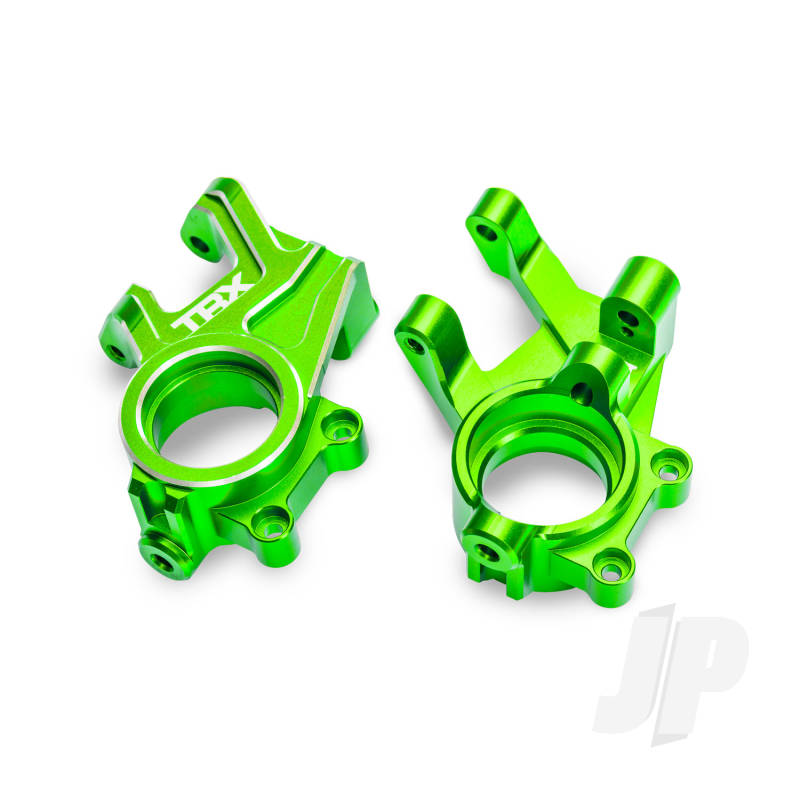 Traxxas Steering blocks 6061-T6 aluminium (green-anodised) (left & right) 3x8mm BCS (with threadlock) (2) 4x35mm BCS (with threadlock) (2)