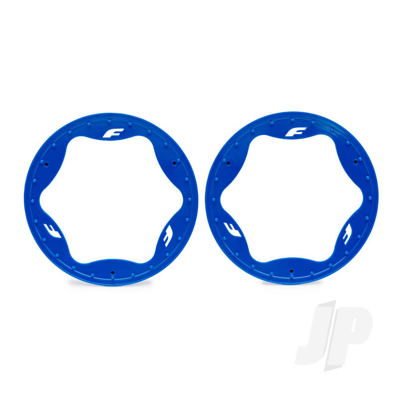 Traxxas Beadlock rings rear blue (4.3) (2)