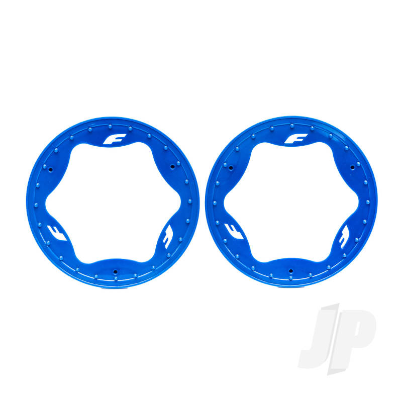 Traxxas Beadlock rings rear blue (3.9) (2)