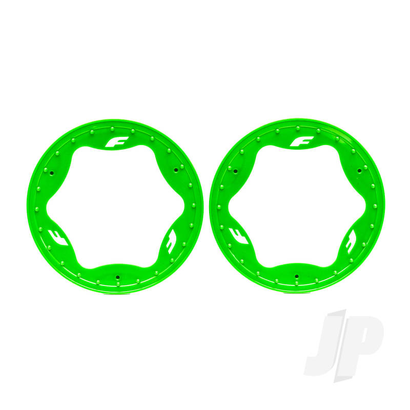 Traxxas Beadlock rings rear green (3.9) (2)