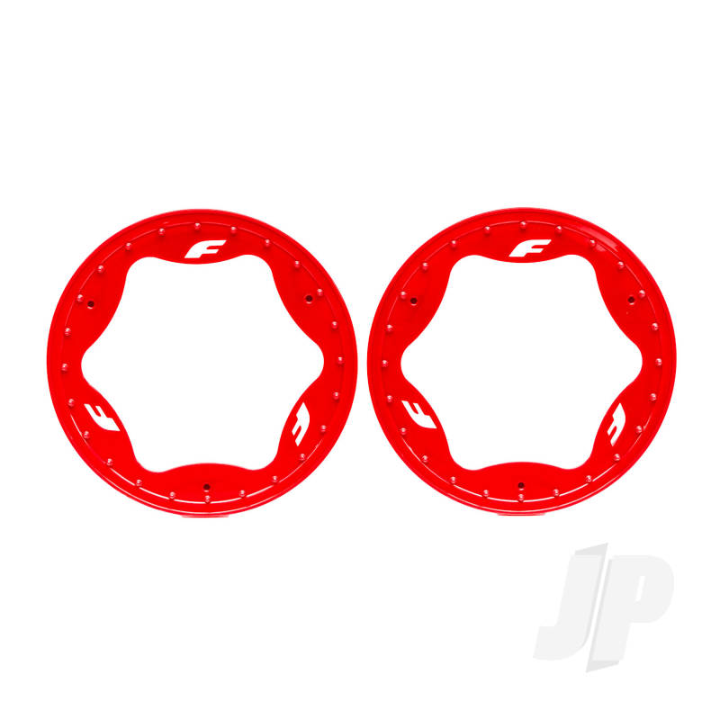 Traxxas Beadlock rings rear red (3.9) (2)