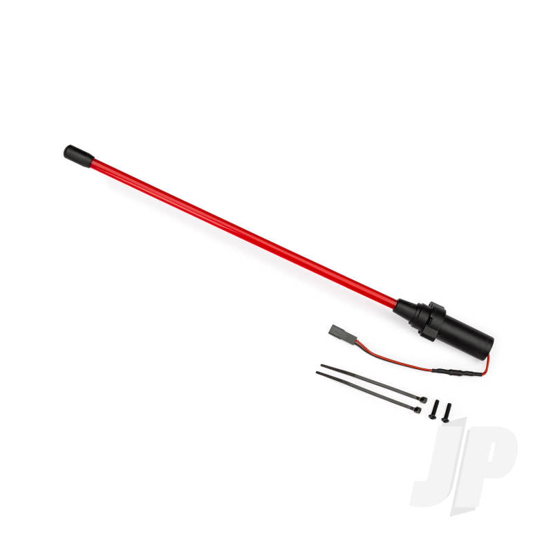 Traxxas Whip light LED red (assembled) (1)/ 3x12mm BCS (2) (replacement for 1 whip light left or right) (requires #6588X accessory power supply)