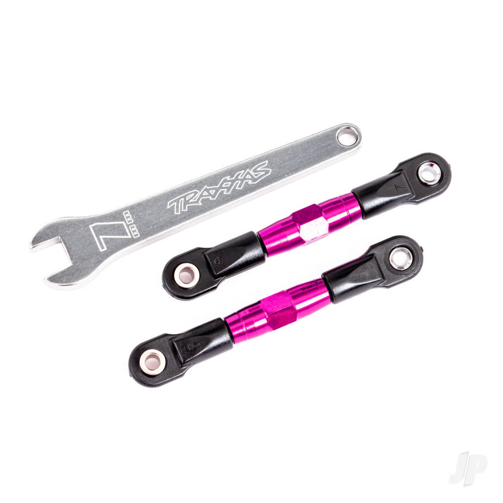 Camber links rear (Tubes pink-anodised 7075-T6 aluminium stronger than titanium) (2) (assembled with rod ends and hollow balls)/ aluminium wrench (1) (fits Drag Slash)