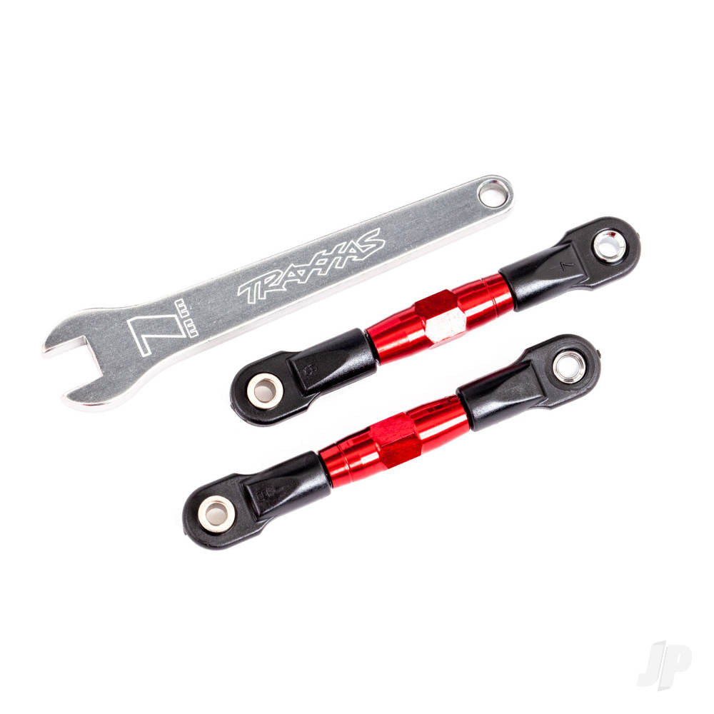 Camber links rear (Tubes red-anodised 7075-T6 aluminium stronger than titanium) (2) (assembled with rod ends and hollow balls)/ aluminium wrench (1) (fits Drag Slash)