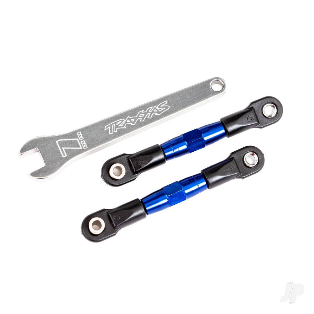 Camber links rear (Tubes blue-anodised 7075-T6 aluminium stronger than titanium) (2) (assembled with rod ends and hollow balls)/ aluminium wrench (1) (fits Drag Slash)