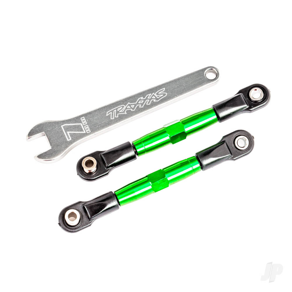 Camber links front (Tubes green-anodised 7075-T6 aluminium stronger than titanium) (2) (assembled with rod ends and hollow balls)/ aluminium wrench (1) (fits Drag Slash)
